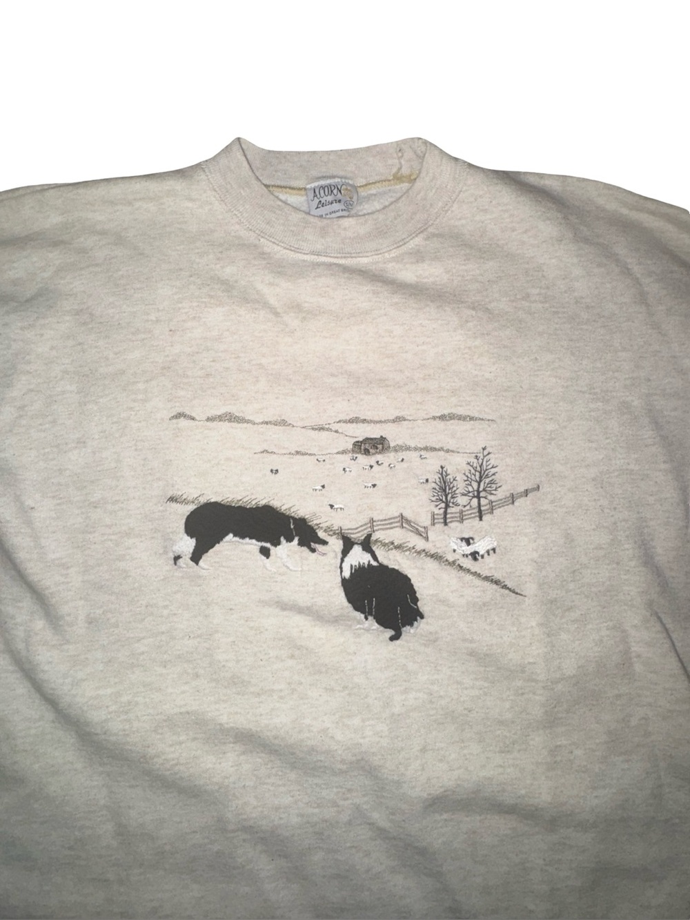 Vintage Acorn Leisure Sheep Sweatshirt S/M Made in Great Britain Cottagecore 90s